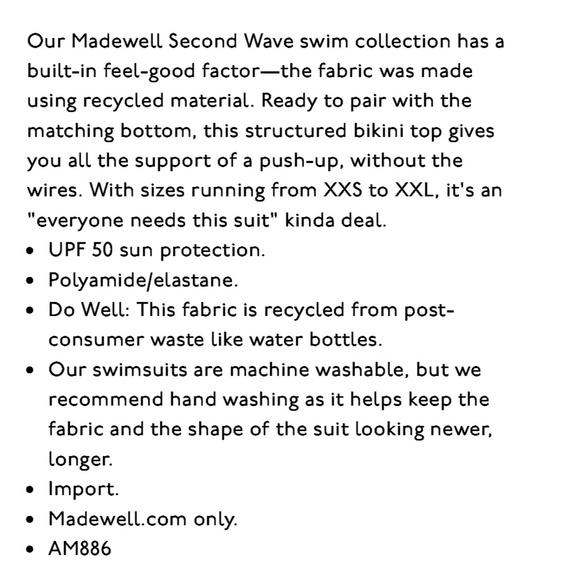 🌱Madewell Classic Structured Bikini Top - Picture 2 of 6